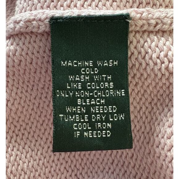 Lauren‎ Ralph Lauren Pink Cotton Turtleneck Sweater Womens Size Medium (1311) - Picture 5 of 5